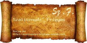 Szalisznyó Frigyes névjegykártya